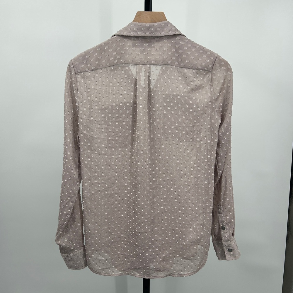 Banana Republic Dillon Clip Dot Blouse City Grey XS - Picture 2 of 8